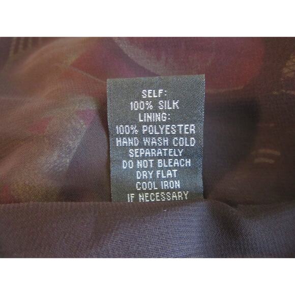 LAPIS Burgundy Floral Full Circle Swing M Silk Lined Side Zip Skirt - Picture 3 of 3